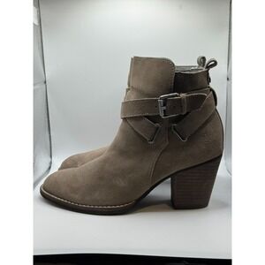 Sam Edelman Morris Women's Size 7M Suede Ankle Boots Buckle/Zipper Taupe